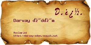Darvay Ádám névjegykártya